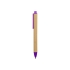 Ручка картонная пластиковая шариковая Эко 2.0, бежевый/фиолетовый, бежевый/фиолетовый, картон/пластик