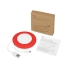 Беспроводное зарядное устройство со встроенным кабелем 2-в-1 Disc, красный, красный, пластик