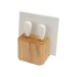 Набор для сыра Cheese Break: 2  ножа керамических на  деревянной подставке, керамическая доска, ножи- белый/серебристый, доска- белый, подставка- натуральный, ножи- керамика/нержавеющая сталь, доска- керамика, подставка- дерево