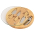 Набор для сыра Rendezvous круглый, со стеклянной крышкой, ножи- натуральный/серебристый, коробка- натуральный/прозрачный, ножи- дерево/нержавеющая сталь, коробка- дерево/стекло