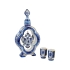 Набор: штоф для водки с двумя стопками «Герб России», белый/синий, белый/синий, высококачественный фарфор