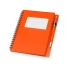 Блокнот Контакт с ручкой, оранжевый, красный, бумага/полипропилен