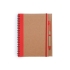 Блокнот А5+ ALANI с шариковой ручкой, крафтовый/красный, бежевый/красный, переработанный картон
