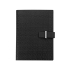Набор Ungaro: дизайнерский блокнот А5, ручка шариковая, черный/серебристый, черный/серебристый, искусственная кожа/металл