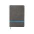 Блокнот Color линованный А5 в твердой обложке с резинкой, серый/синий, серый/синий, термо pu с зернистой структурой