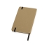 Блокнот А6 классический, бежевый, бежевый/черный, картон, покрытый бумагой под искусственную кожу