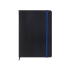 Блокнот в линейку формата А5, черный/синий, черный/синий, картон, покрытый бумагой под искусственную кожу