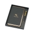 Набор: записная книжка, ручка William Lloyd , черный/золотистый, черный/золотистый, искусственная кожа/металл