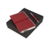 Подарочный набор Silver Sway с ручкой и блокнотом А5, красный, красный, серебристый, блокнот- искусственная кожа/металл, ручка- металл c покрытием soft-touch