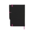 Блокнот Noir Edge среднего размера, черный/розовый, черный/розовый, пу