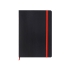 Блокнот в линейку формата А5, черный/красный, черный/красный, картон, покрытый бумагой под искусственную кожу