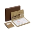 Подарочный набор Дейзи, натуральный, календарь- фанера, блокнот с ручкой- картон