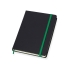 Блокнот в линейку формата А5, черный/зеленый, черный/зеленый, картон, покрытый бумагой под искусственную кожу