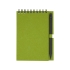 Блокнот Luciano Eco на пружине, с карандашом, маленький, зеленый, зеленый, переработанная бумага