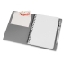 Блокнот А5 Контакт с ручкой, серый, серый, серебристый, бумага/полипропилен