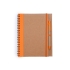 Блокнот А5+ ALANI с шариковой ручкой, крафтовый/оранжевый, бежевый/оранжевый, переработанный картон