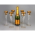 Набор бокалов для шампанского «Сила льва», прозрачный/золотистый, хрусталь
