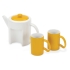 Набор: чайник, 2 чашки, белый/желтый, керамика