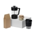 Подарочный набор с кофе, кружкой и френч-прессом Бодрое утро, черный, френч-пресс- прозрачный/черный, стеклянный стакан- прозрачный/черный, упаковка кофе- крафт, бумажный наполнитель- серый, френч-пресс- боросиликатное стекло/нержавеющая сталь/пластик, стеклянный стакан- боросиликатное стекло/силикон, упаковка кофе- картон, бумажный наполнитель- бумажная стружка шириной 4 мм