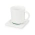 Чайная пара «Улыбка»: чашка на 200 мл с подставкой, белый/зеленый, фарфор