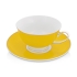 Чайная пара: чашка на 200 мл с блюдцем, желтый/белый/золотистый, фарфор
