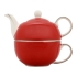 Набор «Эгоист»: чайник на 200 мл, чашка на 220 мл в подарочной упаковке, красный/белый/серебристый, фарфор