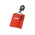 Нагрудное дорожное портмоне со шнурком, красный, полиэстер