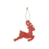Подвеска деревянная Рождественский олень, натуральный/красный, березовая фанера