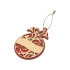 Подвеска деревянная Новогодний шар, натуральный/красный, березовая фанера
