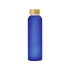 Стеклянная бутылка с бамбуковой крышкой Foggy, 600мл, синий, синий, боросиликатное стекло, бамбук