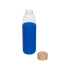 Стеклянная спортивная бутылка Kai с деревянной крышкой и объемом 540 мл, синий, синий, стекло, силикон, дерево