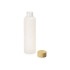 Стеклянная бутылка с бамбуковой крышкой Foggy, 600мл, белый (Р), белый, боросиликатное стекло, бамбук