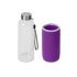 Бутылка для воды Pure c чехлом, 420 мл, фиолетовый, прозрачный, фиолетовый, стекло, неопрен