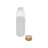 Бутылка для воды стеклянная Refine, в чехле, 550 мл, белый, прозрачный, белый, натуральный, стекло, силикон, бамбук