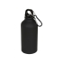 Матовая спортивная бутылка Oregon с карабином и объемом 400 мл, черный, черный, алюминий без бфа