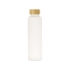 Стеклянная бутылка с бамбуковой крышкой Foggy, 600мл, белый, белый, боросиликатное стекло, бамбук