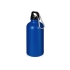 Матовая спортивная бутылка Hip S с карабином и объемом 400 мл, синий, синий, корпус- алюминий, крышка- пластик