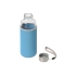 Бутылка для воды Pure c чехлом, 420 мл, голубой, прозрачный, голубой, стекло, неопрен