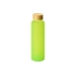 Стеклянная бутылка с бамбуковой крышкой Foggy, 600мл, зеленое яблоко, зеленое яблоко, боросиликатное стекло, бамбук