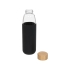 Стеклянная спортивная бутылка Kai с деревянной крышкой и объемом 540 мл, черный, черный, стекло, силикон, дерево