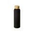 Стеклянная бутылка с бамбуковой крышкой Foggy, 600мл, черный, черный, боросиликатное стекло, бамбук