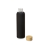 Стеклянная бутылка с бамбуковой крышкой Foggy, 600мл, черный (Р), черный, боросиликатное стекло, бамбук