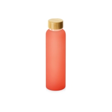Стеклянная бутылка с бамбуковой крышкой Foggy, 600мл, красный