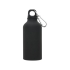 Матовая спортивная бутылка Oregon с карабином и объемом 400 мл, черный, черный, алюминий без бфа