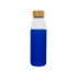 Стеклянная спортивная бутылка Kai с деревянной крышкой и объемом 540 мл, синий, синий, стекло, силикон, дерево