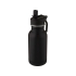 Lina, спортивная бутылка из нержавеющей стали объемом 400 мл с трубочкой и петлей, черный, черный, нержавеющая сталь, силиконовый пластик, пластик pe