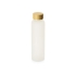 Стеклянная бутылка с бамбуковой крышкой Foggy, 600мл, белый, белый, боросиликатное стекло, бамбук