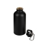 Матовая спортивная бутылка Hip S с карабином и объемом 400 мл, черный, черный, корпус- алюминий, крышка- пластик