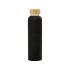 Стеклянная бутылка с бамбуковой крышкой Foggy, 600мл, черный, черный, боросиликатное стекло, бамбук