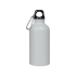 Матовая спортивная бутылка Hip S с карабином и объемом 400 мл, серый, серый, корпус- алюминий, крышка- пластик